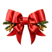 AI generated Red wirped ribbon bow png