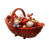 AI generated Christmas holiday glittering sleigh basket png