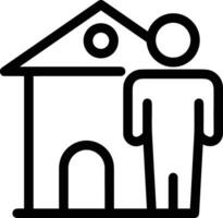 Home outline icon symbol vector image. Illustration of the house real estate graphic property design image