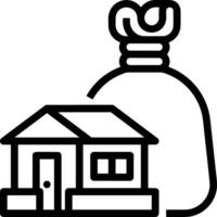 Home outline icon symbol vector image. Illustration of the house real estate graphic property design image