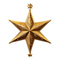 AI generated Golden christmas star png