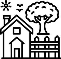 Home outline icon symbol vector image. Illustration of the house real estate graphic property design image