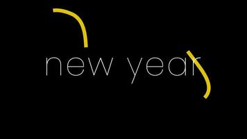 contento nuevo año 2024, invierno fiesta saludo, animado diseño plantilla, fiesta invitación. negro antecedentes video