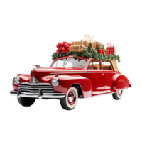 AI generated Cute christmas car png