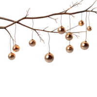 ai generato Natale bellissimo d'oro palle png