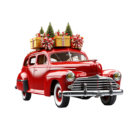 ai généré Noël voiture avec cadeau boîte png