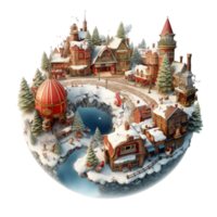 AI generated Christmas house with snow png