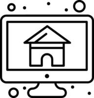 Home outline icon symbol vector image. Illustration of the house real estate graphic property design image