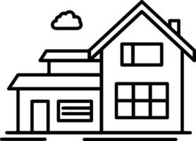 Home outline icon symbol vector image. Illustration of the house real estate graphic property design image