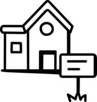 Home outline icon symbol vector image. Illustration of the house real estate graphic property design image