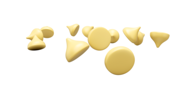 White chocolate drops or chips. 3d illustration png