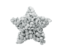 caramelo de color blanco dulce en forma de estrella ilustración 3d png