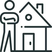 Home outline icon symbol vector image. Illustration of the house real estate graphic property design image