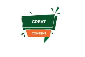 new great content  website, click button, level, sign, speech, bubble  banner, vector