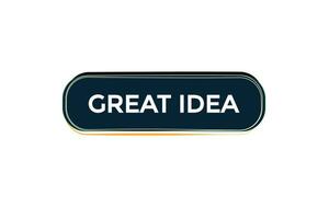 new great idea website, click button, level, sign, speech, bubble  banner, vector