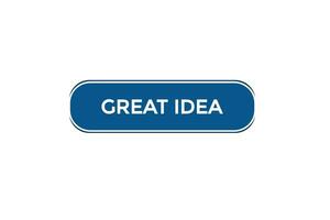 new great idea website, click button, level, sign, speech, bubble  banner, vector