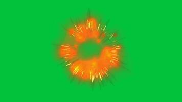 Anime fire blast, bomb explosion animation effect overlay video