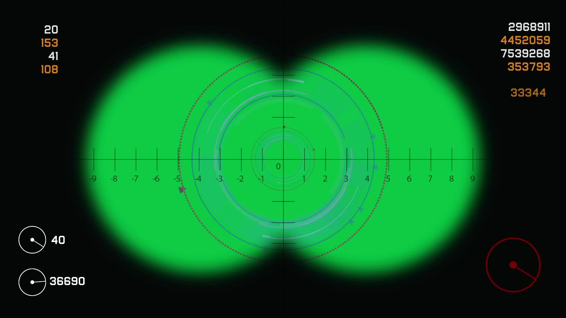 Digital binoculars display frame interface overlay animation isolated