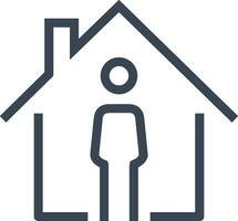 Home outline icon symbol vector image. Illustration of the house real estate graphic property design image