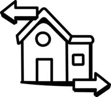 Home outline icon symbol vector image. Illustration of the house real estate graphic property design image