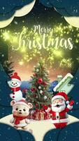 Christmas greeting card animation horizontal and vertical for social media video