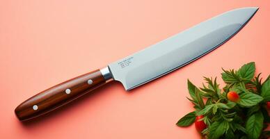 AI generated Steel chrome plated knife on isolated background - AI generated image photo