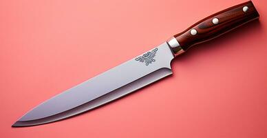 AI generated Steel chrome plated knife on isolated background - AI generated image photo