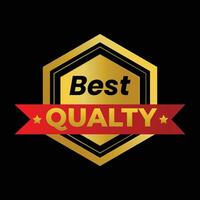 vector best quality golden label on black background