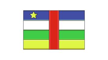 animazione le forme il bandiera icona di il centrale africano repubblica video