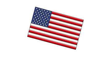 Verenigde staten vlag icoon geanimeerd video