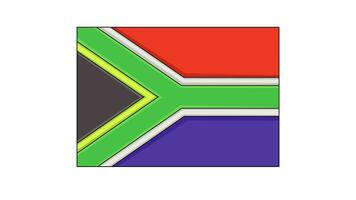 Animation forms the South African flag icon video