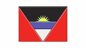Animation forms the Antigua and Barbuda flag icon video