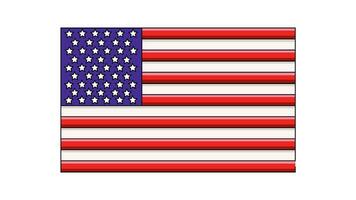 animatie vormen de Verenigde staten vlag icoon video