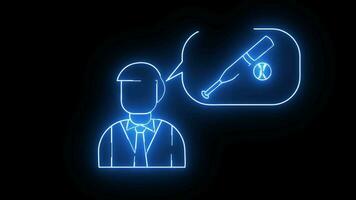 animated sketch of a man and a sketch of a baseball bat and ball with a glowing neon effect video