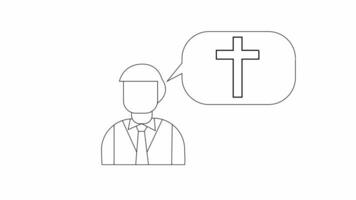 animated sketch of a man with a cross sketch video