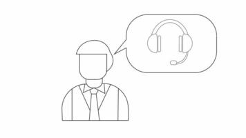 animated sketch of a man and a headset video