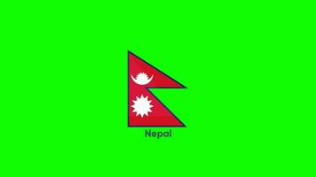 Nepal bandera en verde pantalla. Nepal bandera ondulación en lento movimiento en el verde antecedentes. 3d hacer bandera. nacional día celebracion video