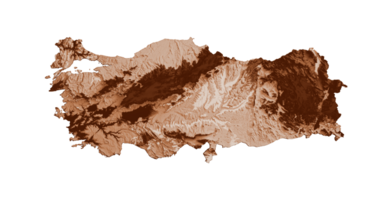 Map of Turkey in old style, brown graphics in a retro style Vintage Style. High detailed 3d illustration png