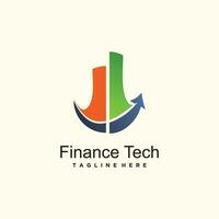 Finanzas tecnología logo diseño vector único idea concepto