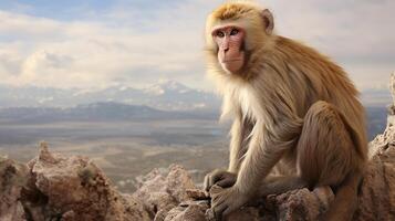 AI generated Baboon natura animal wallpaper background photo