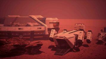 Base und Raumschiff auf Planet Mars video