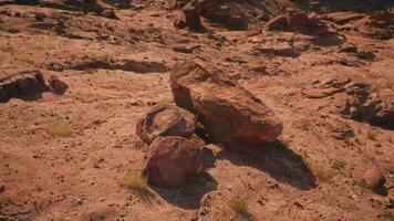 un' grande roccia nel il mezzo di un' deserto video