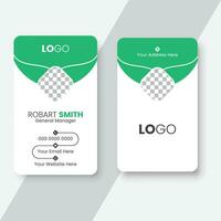 Vertical business card print template. Personal business card design. vector