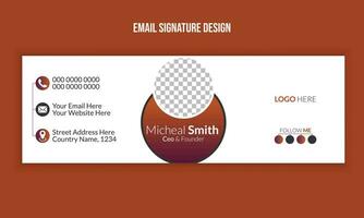 Corporate email signature for all business with unique vector design template.