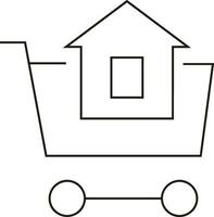 Home outline icon symbol vector image. Illustration of the house real estate graphic property design image