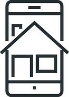 Home outline icon symbol vector image. Illustration of the house real estate graphic property design image