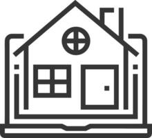 Home outline icon symbol vector image. Illustration of the house real estate graphic property design image