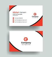 vector abstract Double-sided creative Professional modern simple unique blue red and black business card minimal template