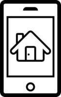 Home outline icon symbol vector image. Illustration of the house real estate graphic property design image