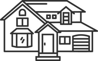 Home outline icon symbol vector image. Illustration of the house real estate graphic property design image